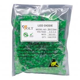LED اوال سبز 5mm تابلو روانی مارک VOLT بسته1000 تایی