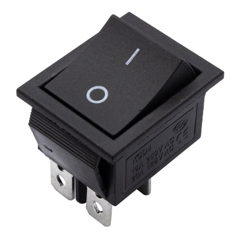کلید راکر دوحالته بزرگ مشکی 4Pin مدل KCD4-201-4P
