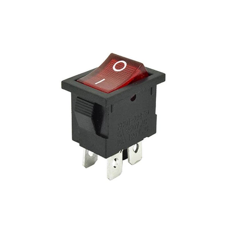 کلید راکر دوحالته چراغدار 4Pin مدل KCD1-101N-4P