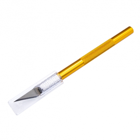 کاتر قلمی بدنه فلزی طلایی