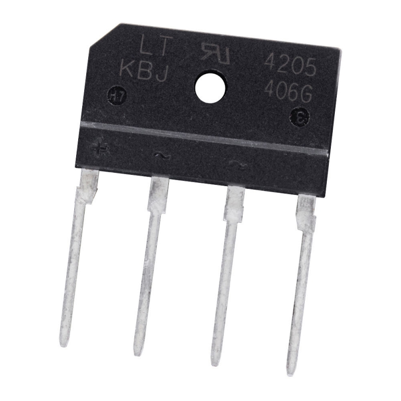 پل دیود 4A-600V تخت شانه ای KBJ406G تایوانی مارک Lite-On