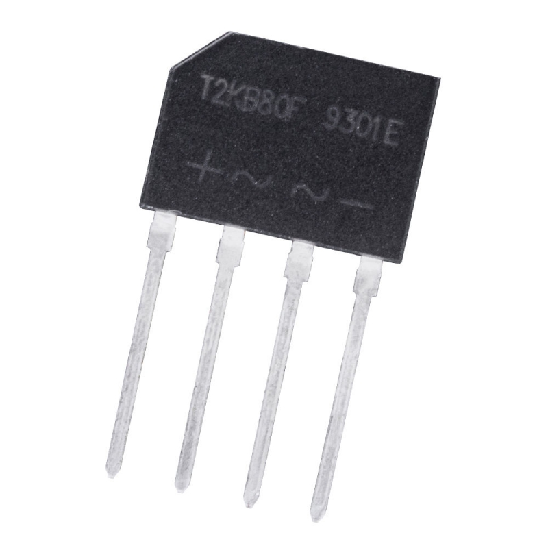 پل دیود 2A-800V تخت شانه ای T2KB80F تایوانی
