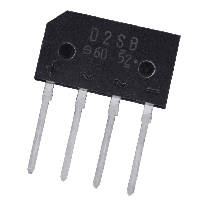 پل دیود 1.5A-600V تخت شانه ای D2SB60 تایوانی مارک Shindengen
