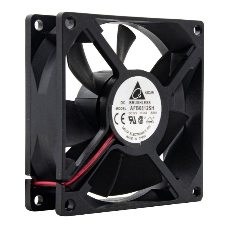 فن بلبرینگی 12V-0.51A سایز 8x8x2.5 مارک DELTA مدل AFB0812SH
