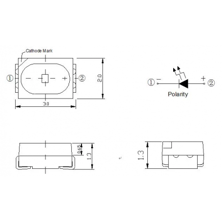 SMD LED سفید مهتابی پکیج 3020