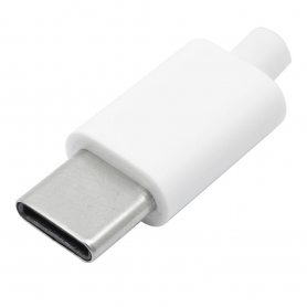 کانکتور USB Type-C نری (Plug) به همراه کاور سفید بسته 5 تایی