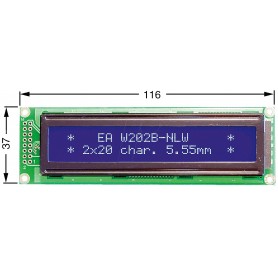 LCD کاراکتری 2x20 بک لایت آبی