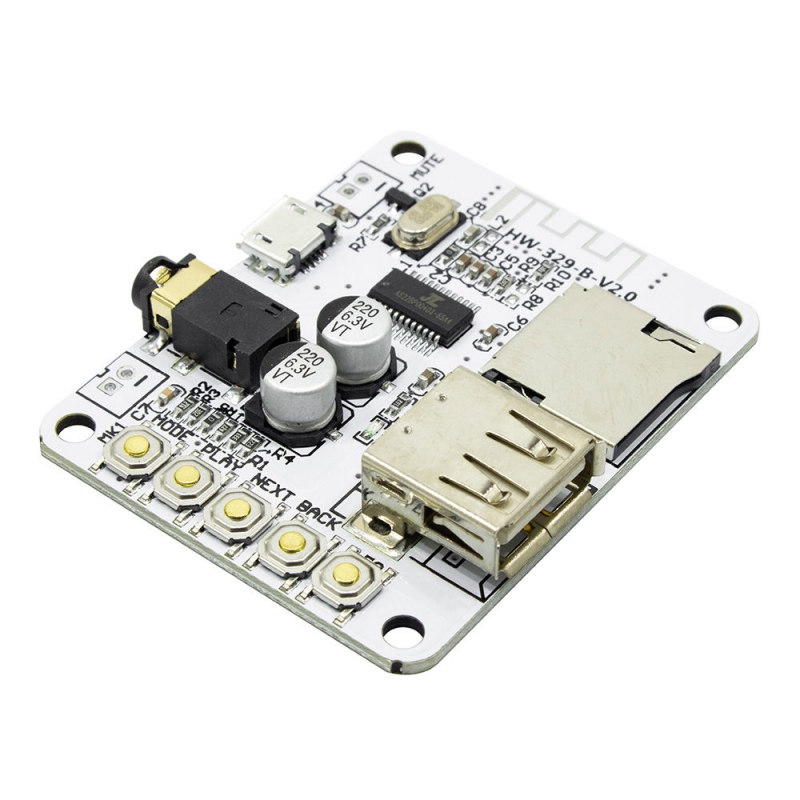 ماژول گیرنده بلوتوث صوتی TEL0108 با قابلیت پخش آهنگ از USB و MICRO SD