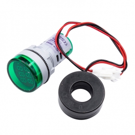 ولتمتر و آمپرمتر چراغ سیگنالی AC500V-100A سبز گرد مدل AD16-22