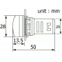 ترمومتر چراغ سیگنالی گرد قرمز کد AD16-22DTM