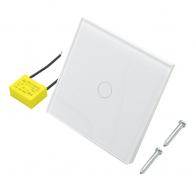 کلید تک پل هوشمند لمسی TUYA سفید با قابلیت کنترل از طریق WiFi و ریموت 433MHz