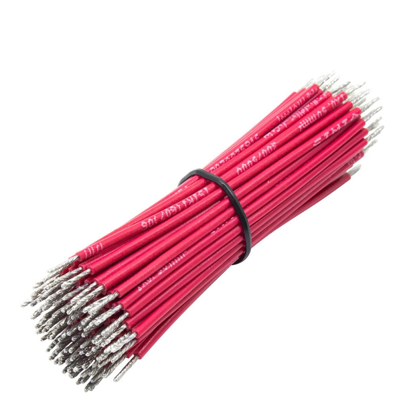 سیم افشان سایز 0.5 قرمز 10cm دو سر قلع اندود 