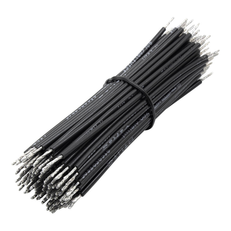 سیم افشان سایز 0.25 مشکی 10cm دو سر قلع اندود 