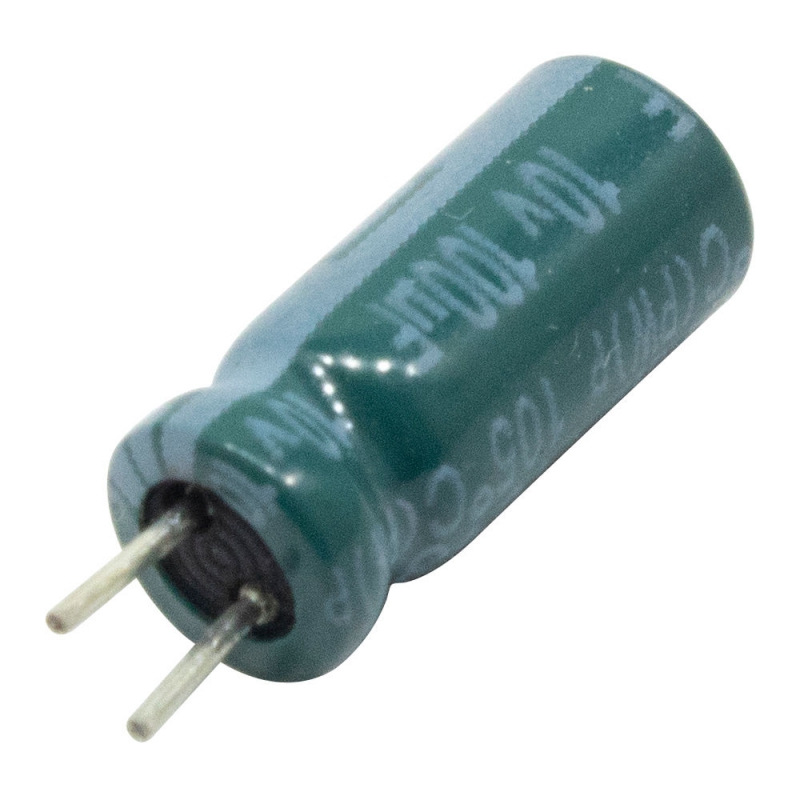 خازن الکترولیتی 100uF / 10V تایوانی مارک TAICON با طول عمر بالا 