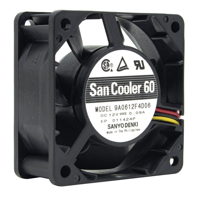 فن 12V-0.09A سه سیمه سایز 6X6 ضخامت 2.5 سانت Sanyo Denki