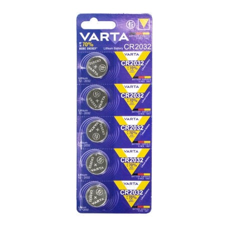 باتری سکه ای 3 ولت CR2032 ورق 5 تایی مارک VARTA