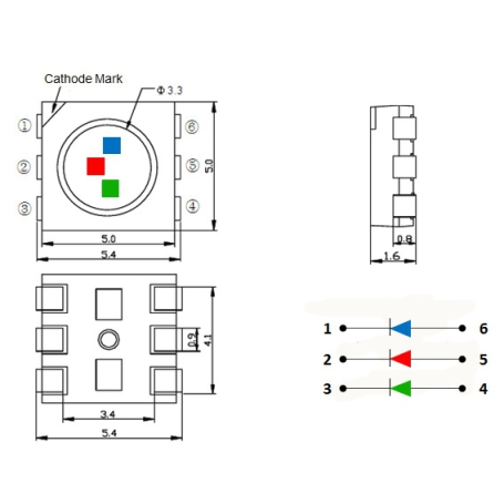 LED RGB SMD پکیج 5050