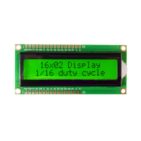 LCD کاراکتری 2x16 پین دوطرفه بک لایت سبز