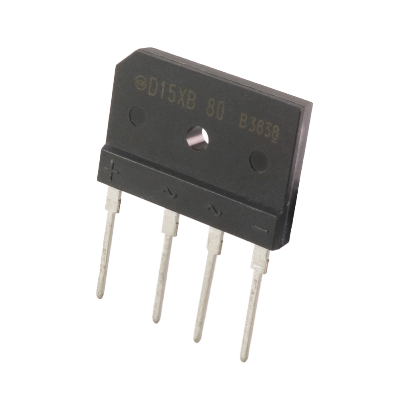پل دیود 15A-800V تخت شانه ای D15XB80 مارک Shindengen