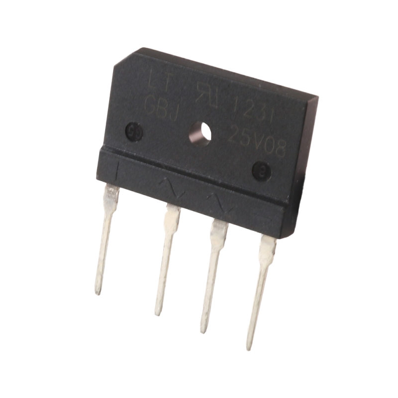 پل دیود 25A-800V تخت شانه ای GBJ25V08 مارک LITE-ON