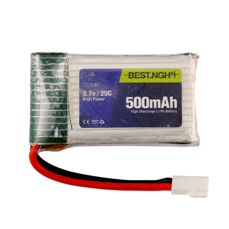 باتری لیتیوم پلیمر 3.7v ظرفیت 500mAh تک سل 25c مارک BEST.NGH کد 752540