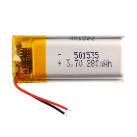 باتری لیتیوم پلیمر 3.7v ظرفیت 280mAh کد 501535