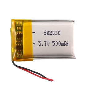 باتری لیتیوم پلیمر 3.7v ظرفیت 500mAh کد 502030