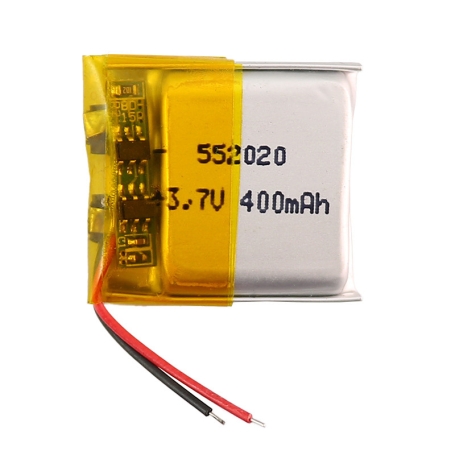 باتری لیتیوم پلیمر 3.7v ظرفیت 400mAh کد 552020