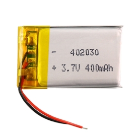 باتری لیتیوم پلیمر 3.7v ظرفیت 400mAh کد 402030