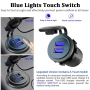 شارژر USB خودرویی روپنلی گرد قرمز دو خروجی فست شارژ QC3.0 با ON/OFF لمسی