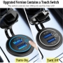 شارژر USB خودرویی روپنلی گرد قرمز دو خروجی فست شارژ QC3.0 با ON/OFF لمسی
