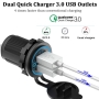 شارژر USB خودرویی روپنلی گرد قرمز دو خروجی فست شارژ QC3.0 با ON/OFF لمسی