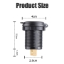 شارژر USB خودرویی روپنلی گرد QC3.0 + Type-C با نمایشگر ولتاژ و کلید ON/OFF