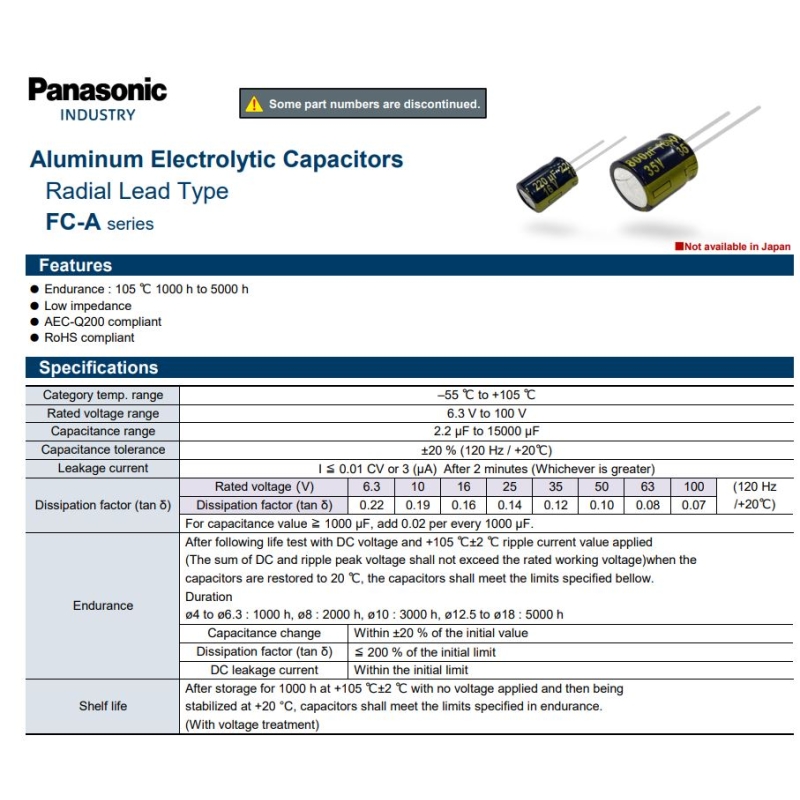 Lot De 4 Condensateurs Électrolytiques Panasonic 10000µF 10V - Neufs