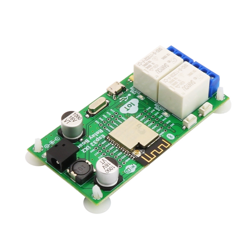برد کنترل دو رله IoT ایرانیک مبتنی بر ESP32 با WiFi و Bluetooth با تغذیه 12V