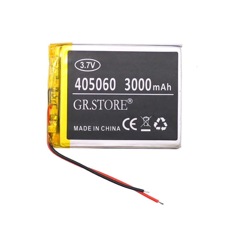 باتری لیتیوم پلیمر 3.7v ظرفیت 3000mAh مارک GR.STORE کد 405060
