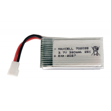 باتری لیتیوم پلیمر 3.7v ظرفیت 380mAh تک سل 25c مارک MAXCELL کد 702035