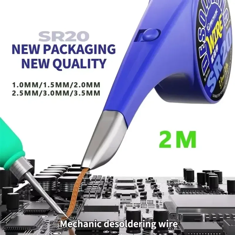 سیم قلع کش حلزونی 2 متری عرض 2mm مارک MECHANIC مدل SR20