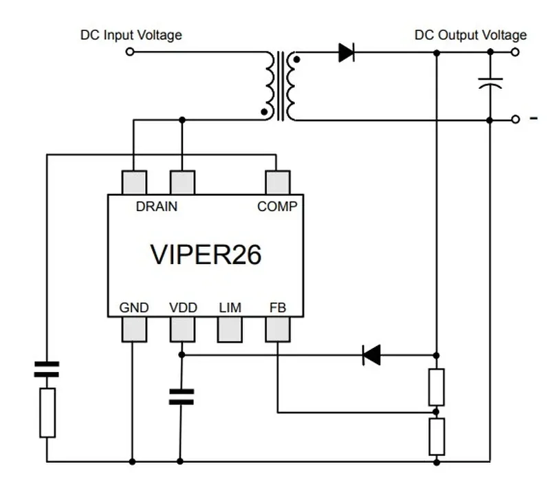 تراشه تغذیه VIPer26H پکیج DIP
