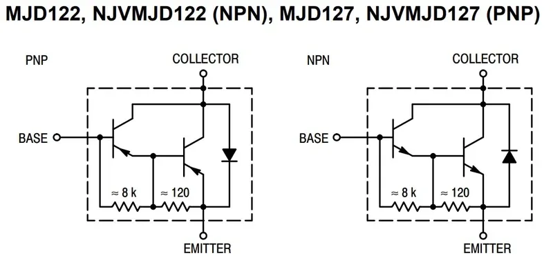 ترانزیستور دارلینگتون MJD122 نوع NPN پکیج TO-252 (DPAK)