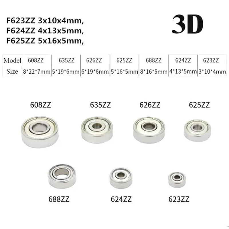 بلبرینگ 624ZZ سایز 4X13X5mm مناسب پرینترهای سه بعدی